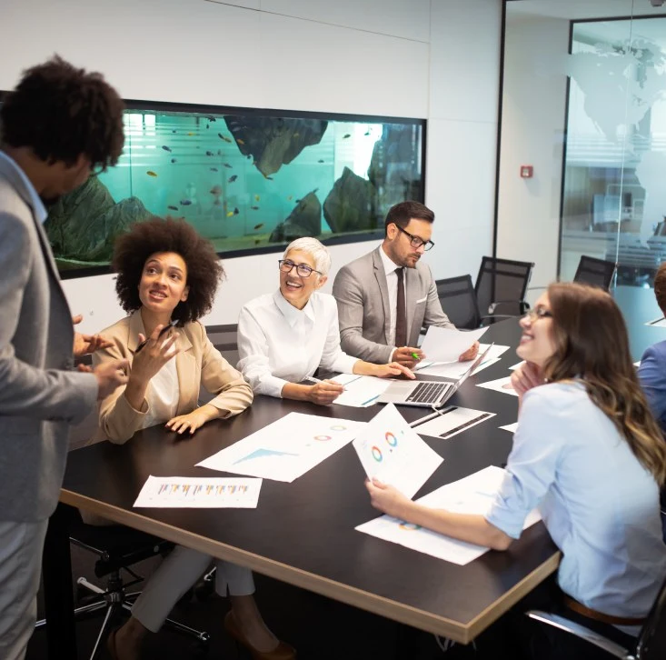 Team collaborating on software project